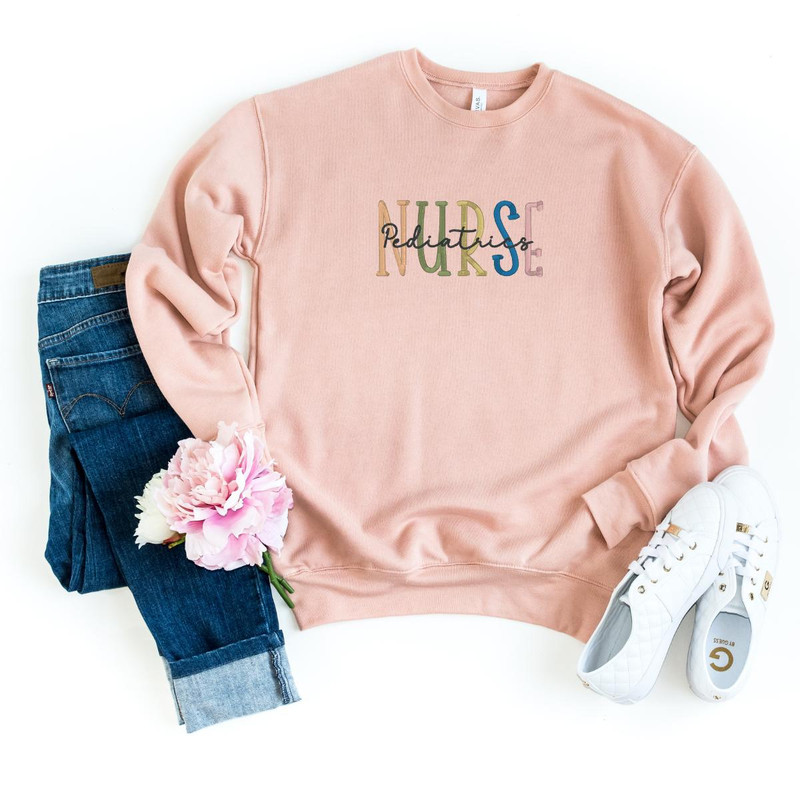 BELLA CANVAS Bella Canvas Nurse Embroidered Sweatshirt 