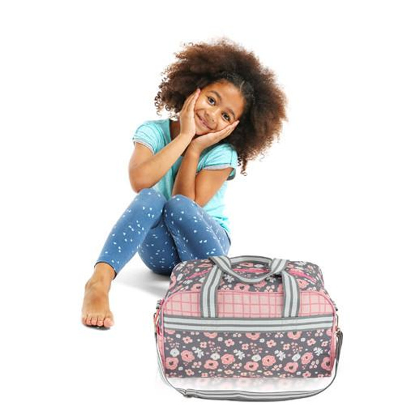 Stephen Joseph Children's Duffle Bag Charcoal Floral 