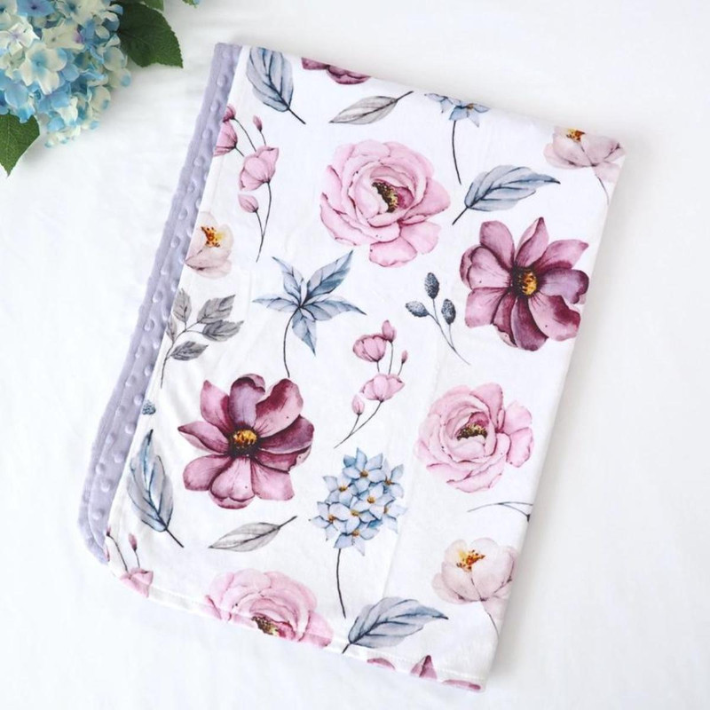  Personalized Floral Baby Blanket 