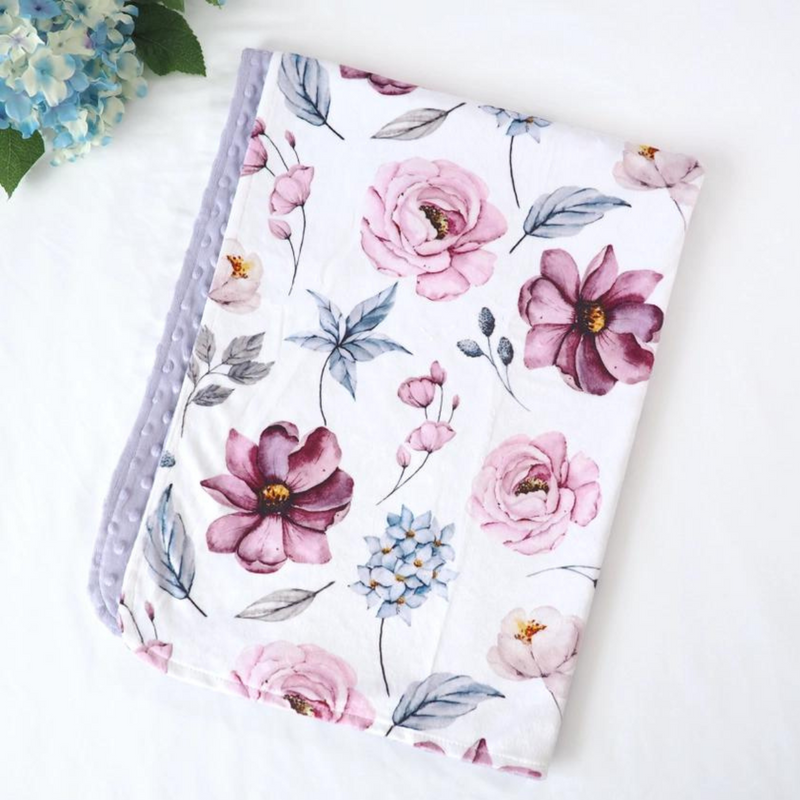 Personalized Floral Baby Blanket