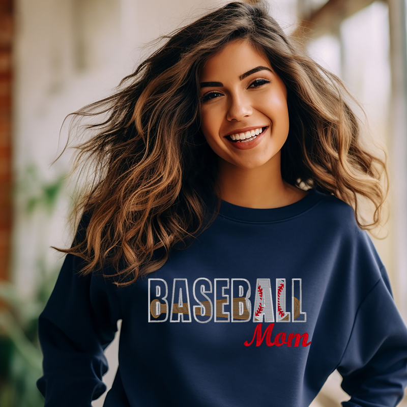 Baseball Mom Sweatshirt in Navy