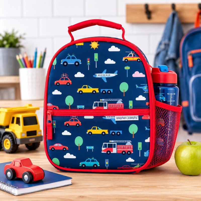 Stephen Joseph Boys Lunch Bag with Cars and Trucks 