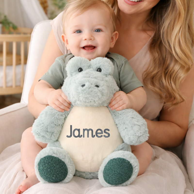 Personalized alligator stuffed animal with embroidered name, soft plush alligator gift for baby or child

I can create the Etsy version of this same alligator next with tags in your copy-and-paste format.