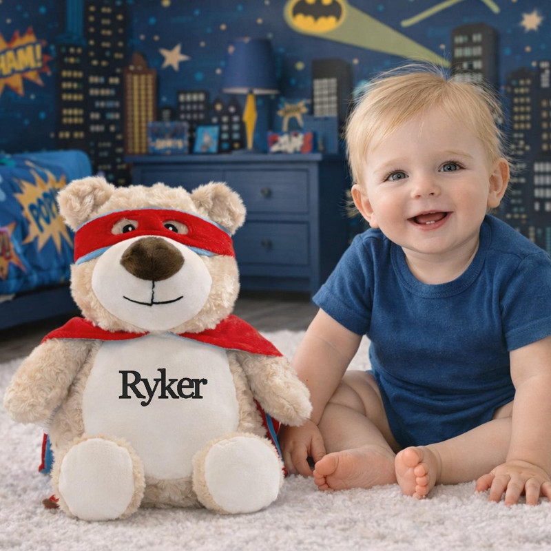 Cubbie Personalized Superhero Bear Stuffed Animal with Name 