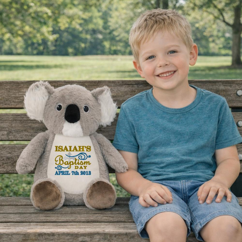Cubbie Personalized Baptism Stuffed Animal | Embroidered Baptism Gift 