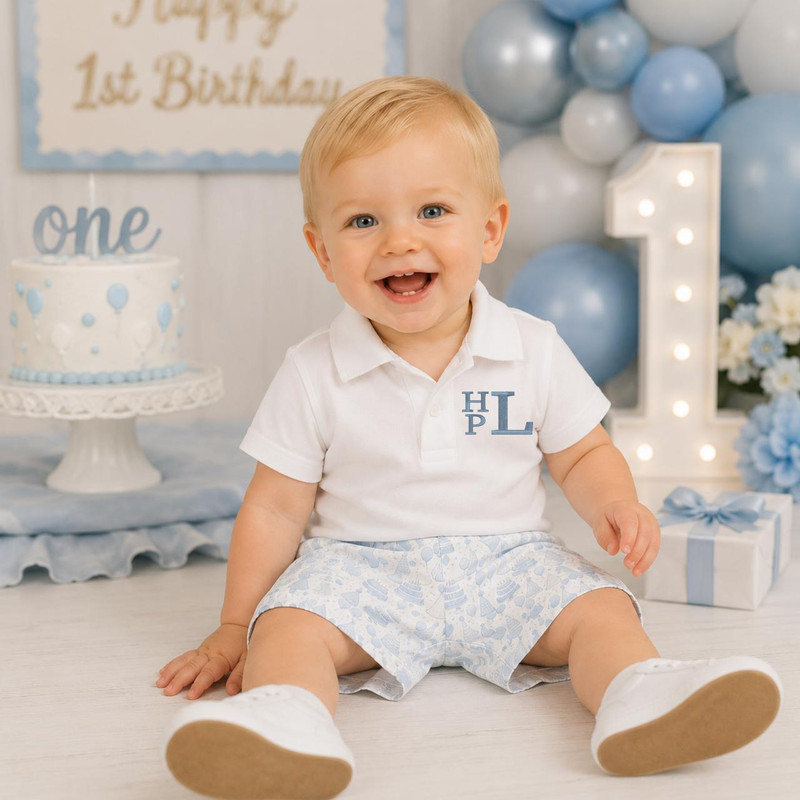  Personalized Birthday Classic Shorts Set | Monogram Birthday Outfit for Boys 