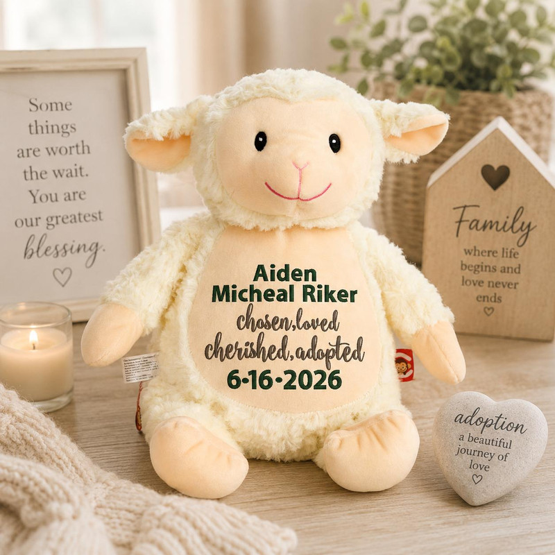 Cubbie Personalized Adoption Day Stuffed Animal Keepsake 