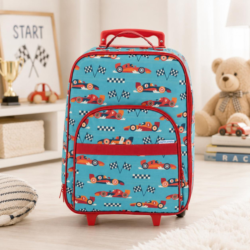 Stephen Joseph Personalized Race Car Rolling Suitcase for Boys 