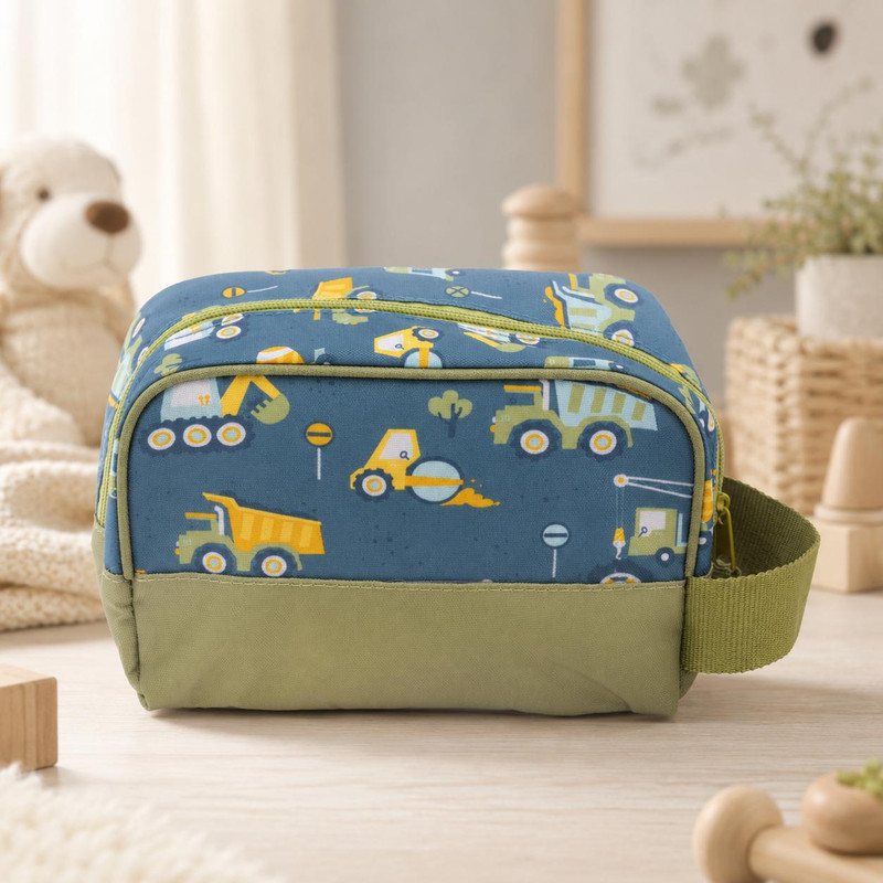 Stephen Joseph Personalized Construction Toiletry Bag for Boys 