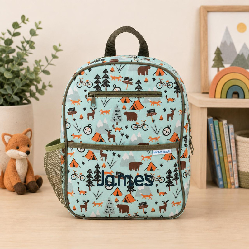 Stephen Joseph Personalized Camping Preschool Backpack for Kids 