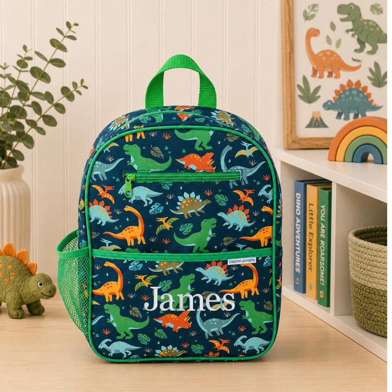 Stephen Joseph Personalized Dinosaur Preschool Backpack for Kids 