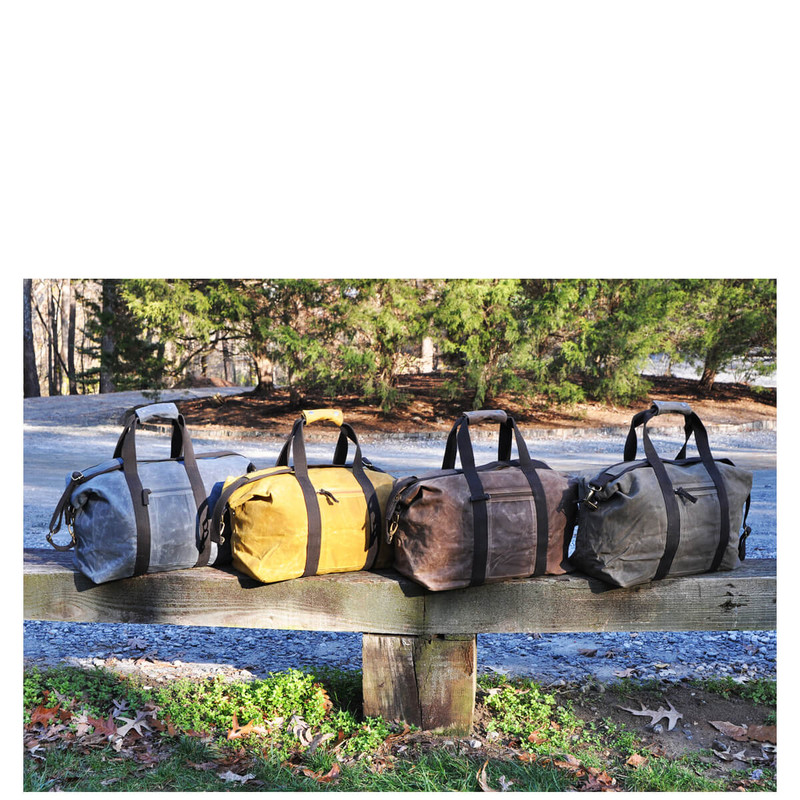 Waxed Canvas men's monogrammed weekenders