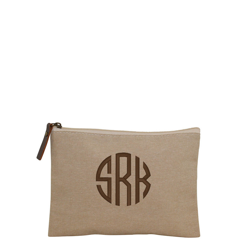 Monogrammed Jute Makeup Bags