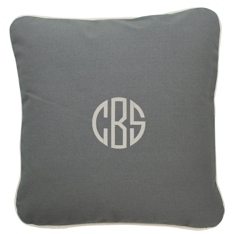 Gray Monogrammed  throw Pillow 16 x 16