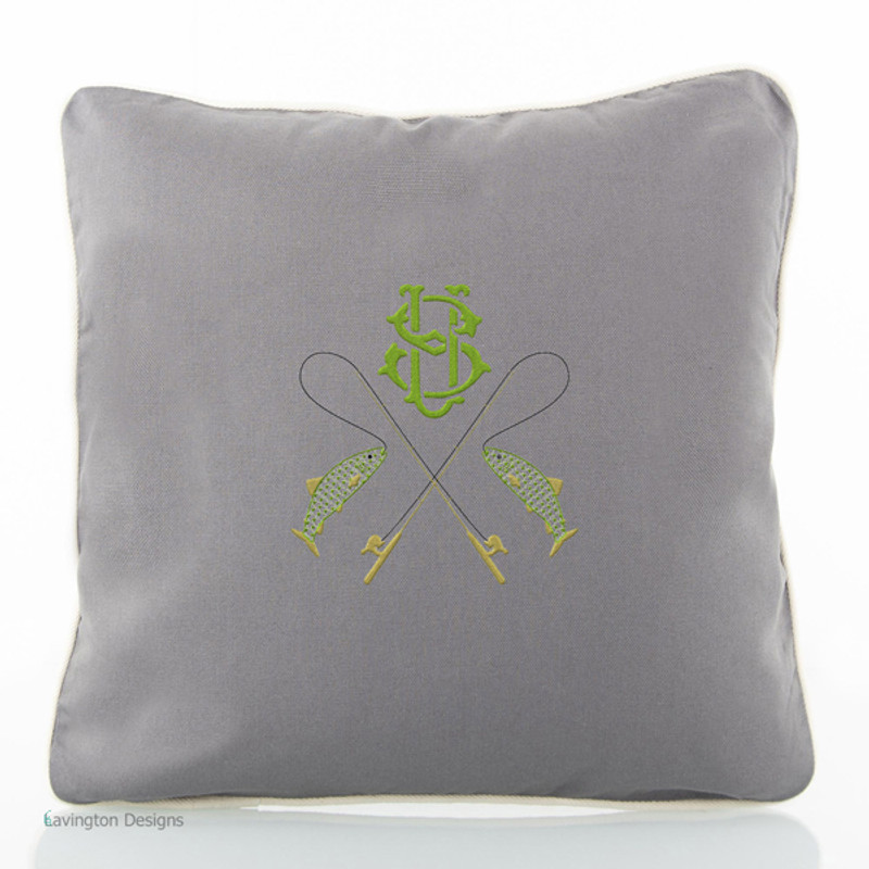 Monogrammed Pillow Cover All Natural 16 x 16 - Lavington Designs LLC