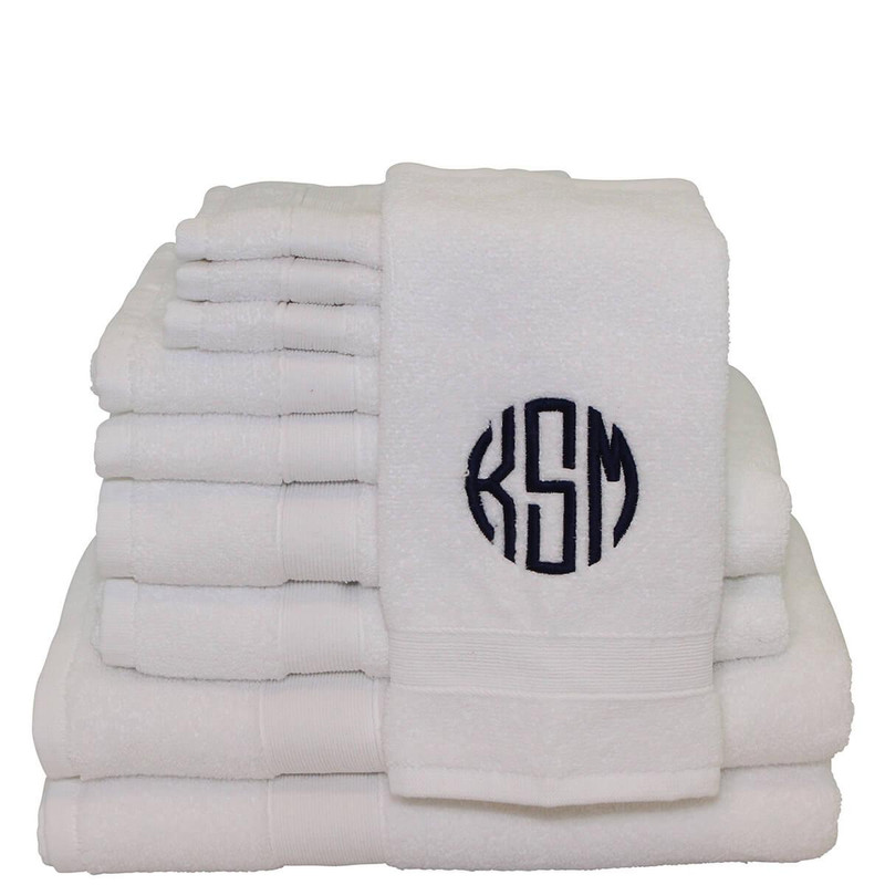 CB Monogrammed Towel SET White 