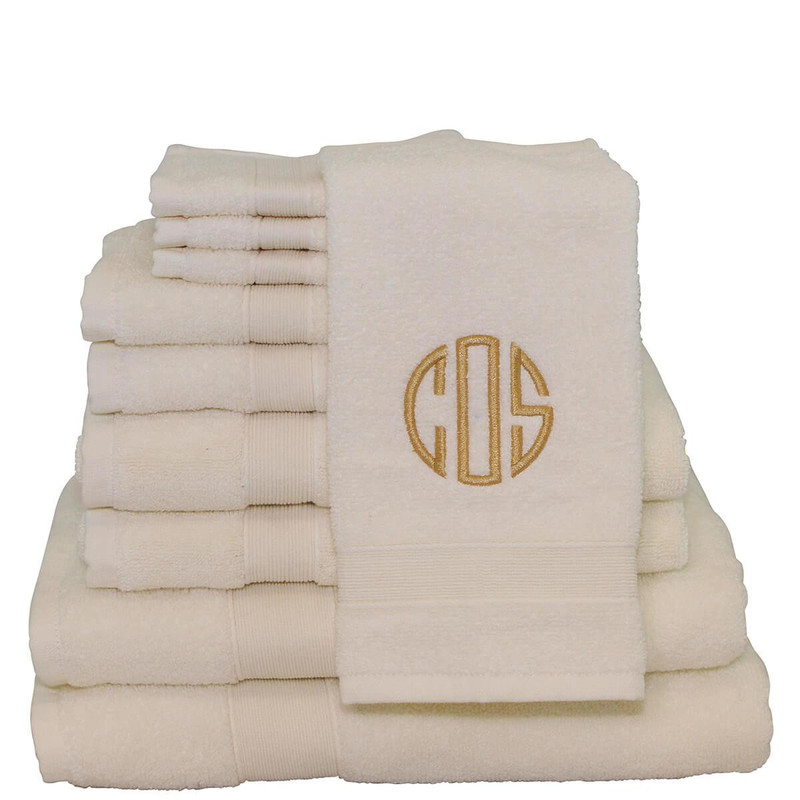 CB Monogrammed Towel SET Ivory 
