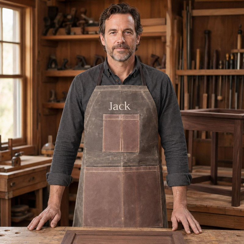 CB Personalized  Utility Apron-Kahki 