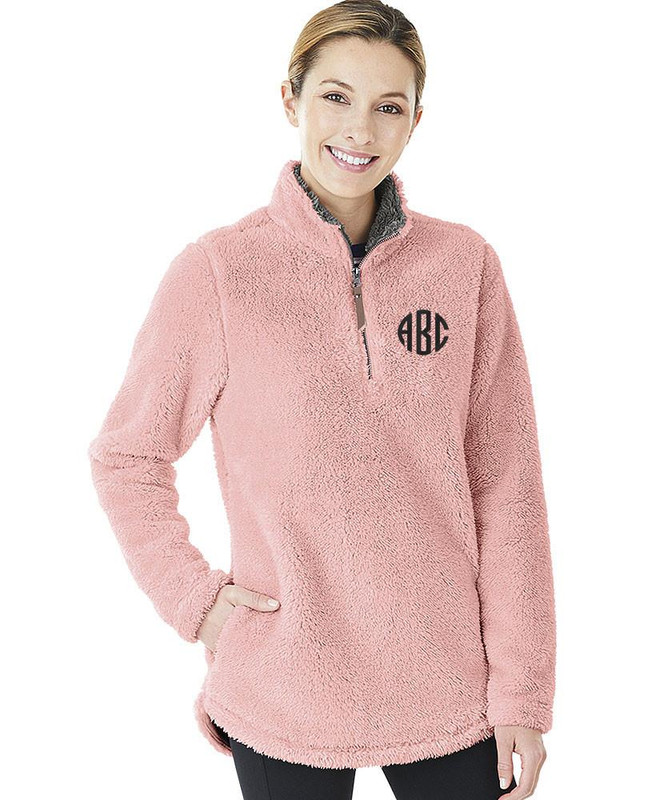Charles River Monogrammed  Woman's NEWPORT FLEECE PULLOVER 