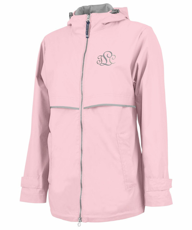 Monogrammed Womens New Englander rain Jacket by Charles River