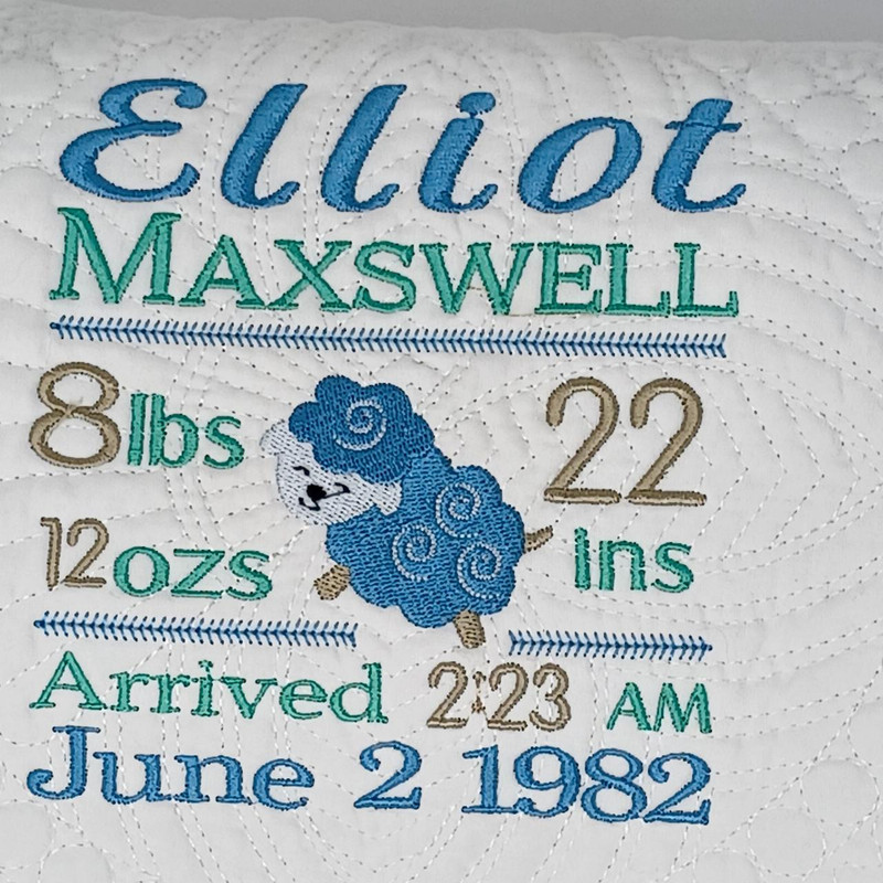 Everything Else Birth Stat Quilt-Sheep 