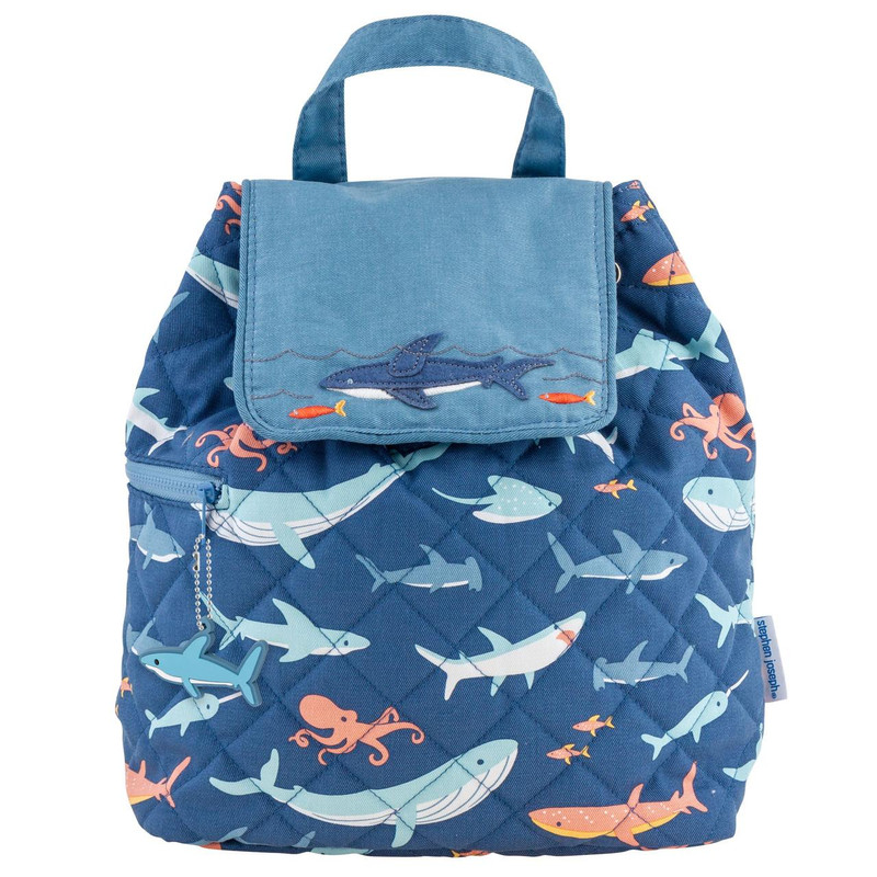 Stephen Joseph Shark All Over Print Quilted Backpack 