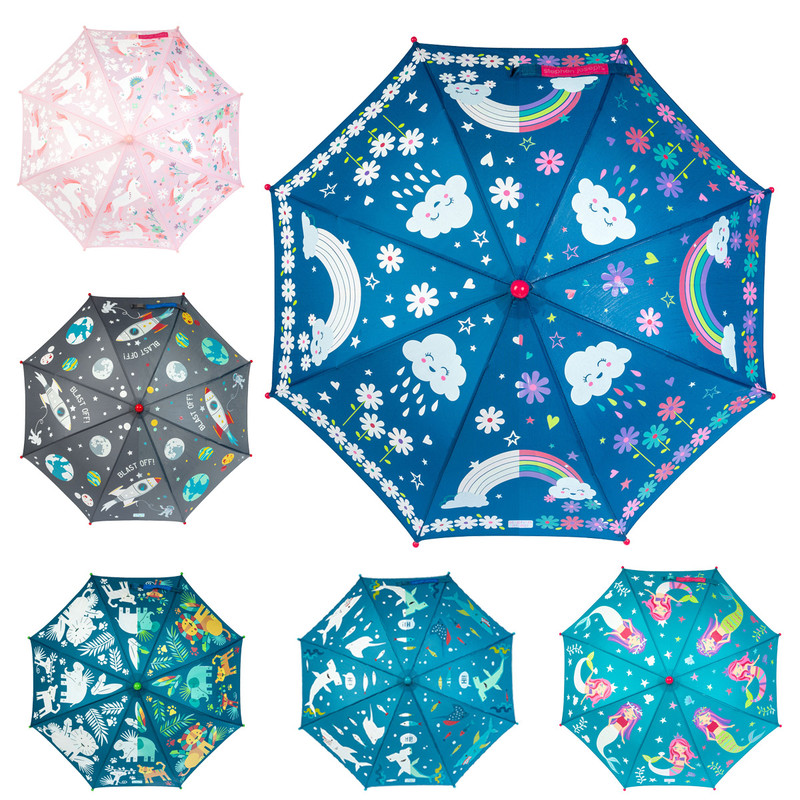 Stephen Joseph Kids’ Color Changing Umbrella lots of designs options Rainbows, Sharks, Robots, Unicorns