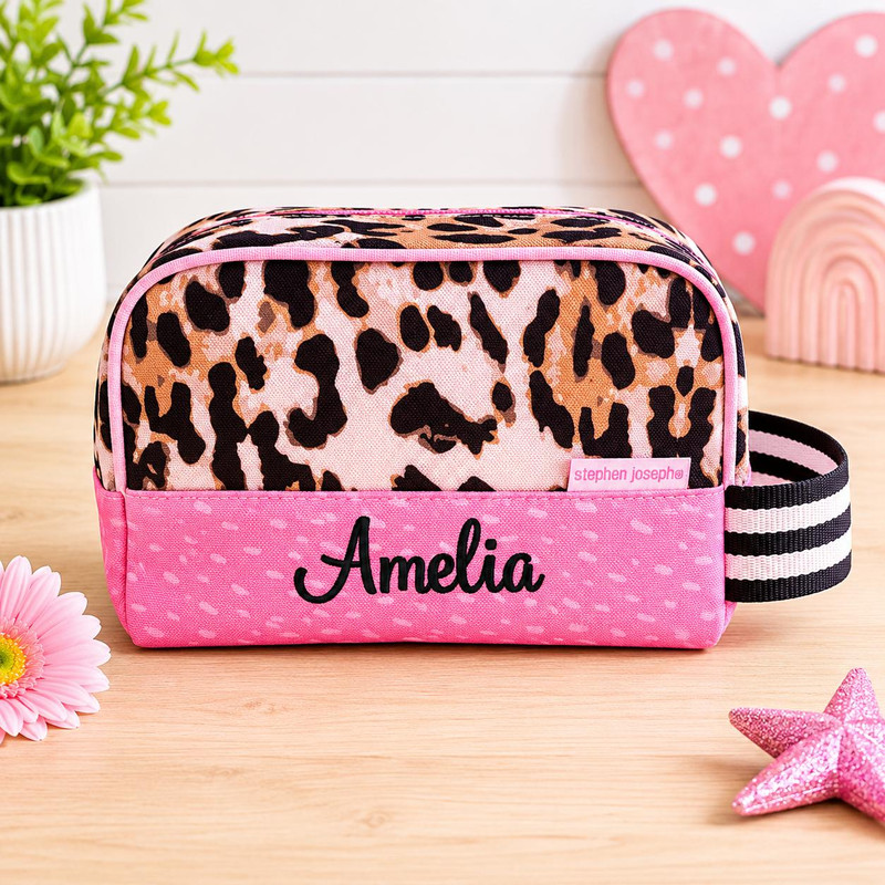 Stephen Joseph Toiletry bag for kids leopard print 