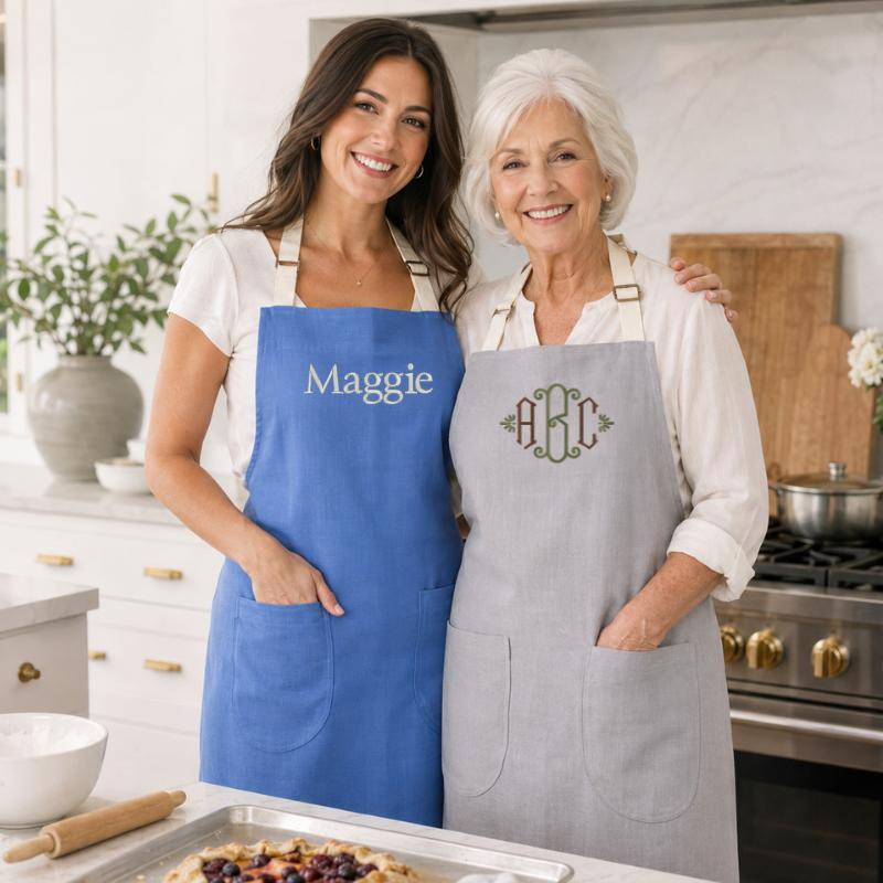 KAF Personalized Embroidered Apron with Pockets – 6 Colors 