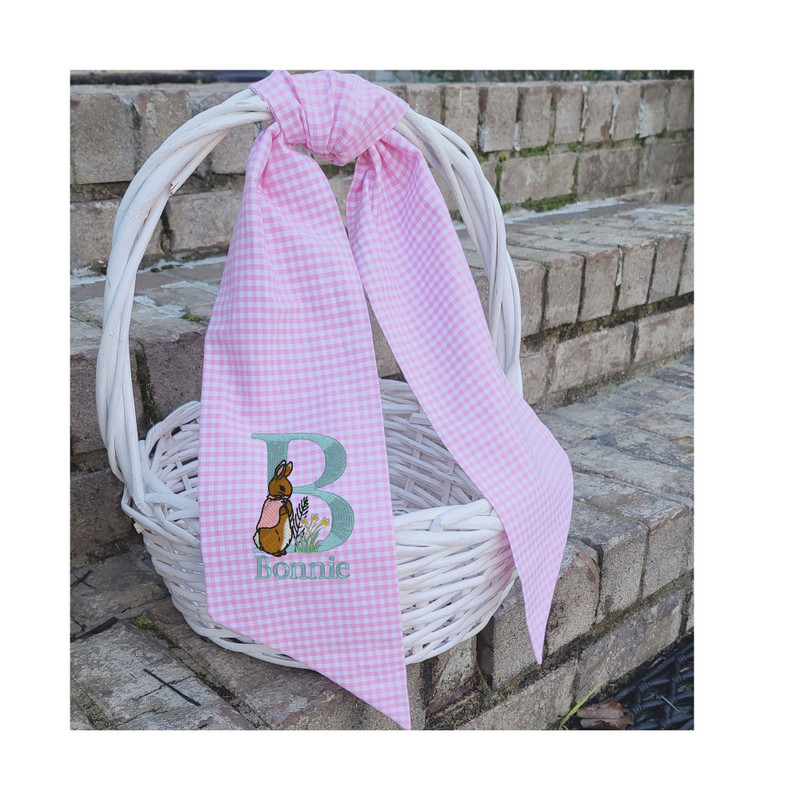 Easter Sash Personalized With Single Initial and Bunny