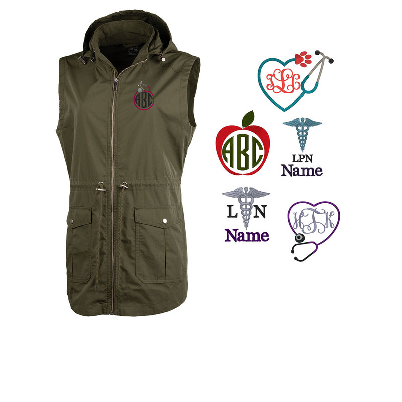 Monogrammed Vest-Utility Style  for Nurses or teachers