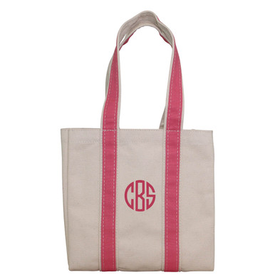 Four Bottle Wine Tote Monogrammed - Coral