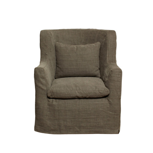 Havana Slipcovered Swivel Wing Chair