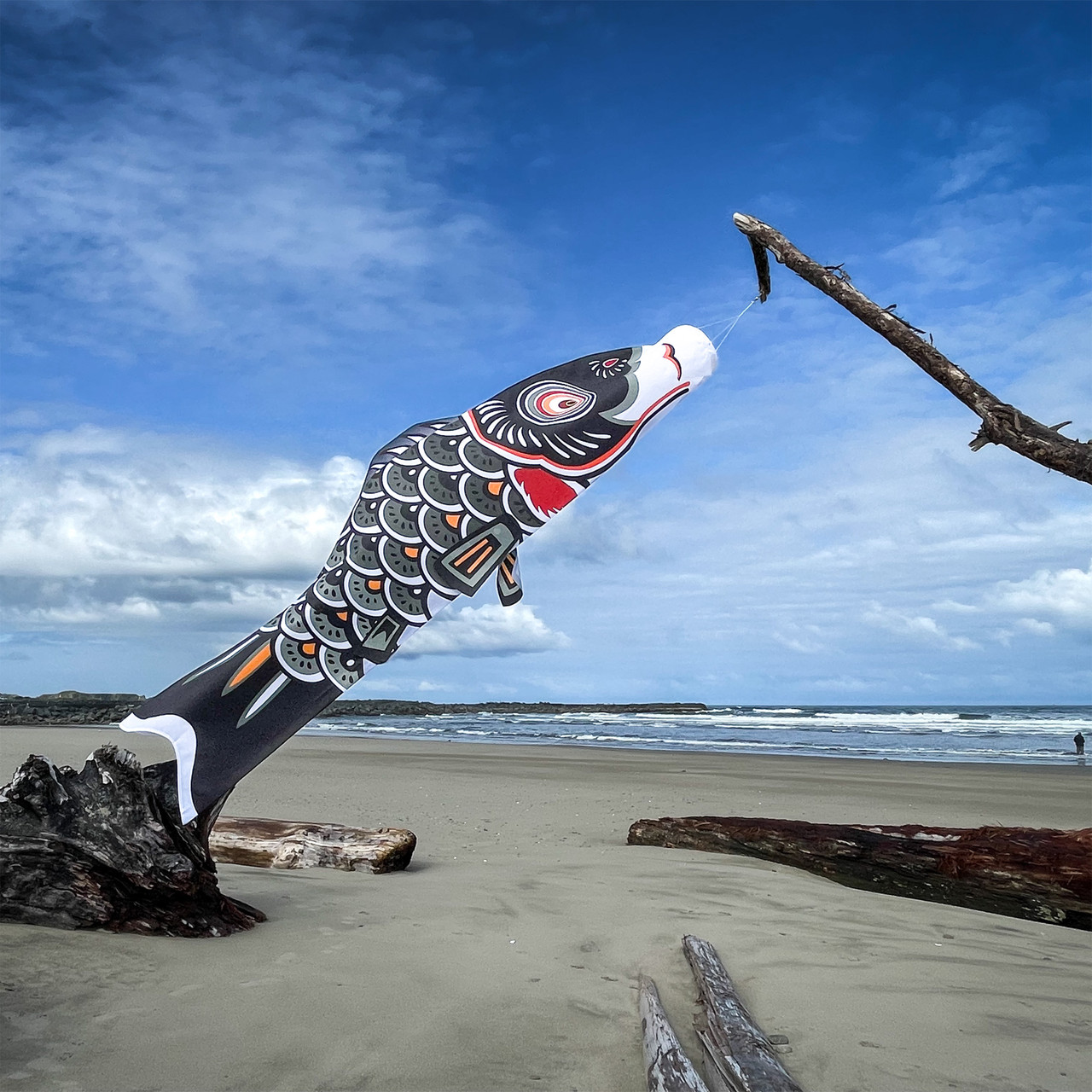 60-inch Black Koi Windsock - Kite Garden