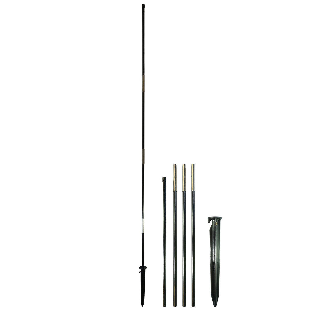 in The Breeze 4549 6-Foot, 4-Section Freestanding Banner Pole with Ground Stake Flagpole for Feather Banners 0.5 inch Diameter Banner Pole for