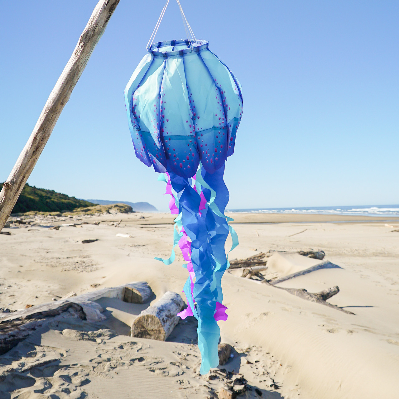 40-inch Teal Jellyfish 3D Windsock - Kite Garden