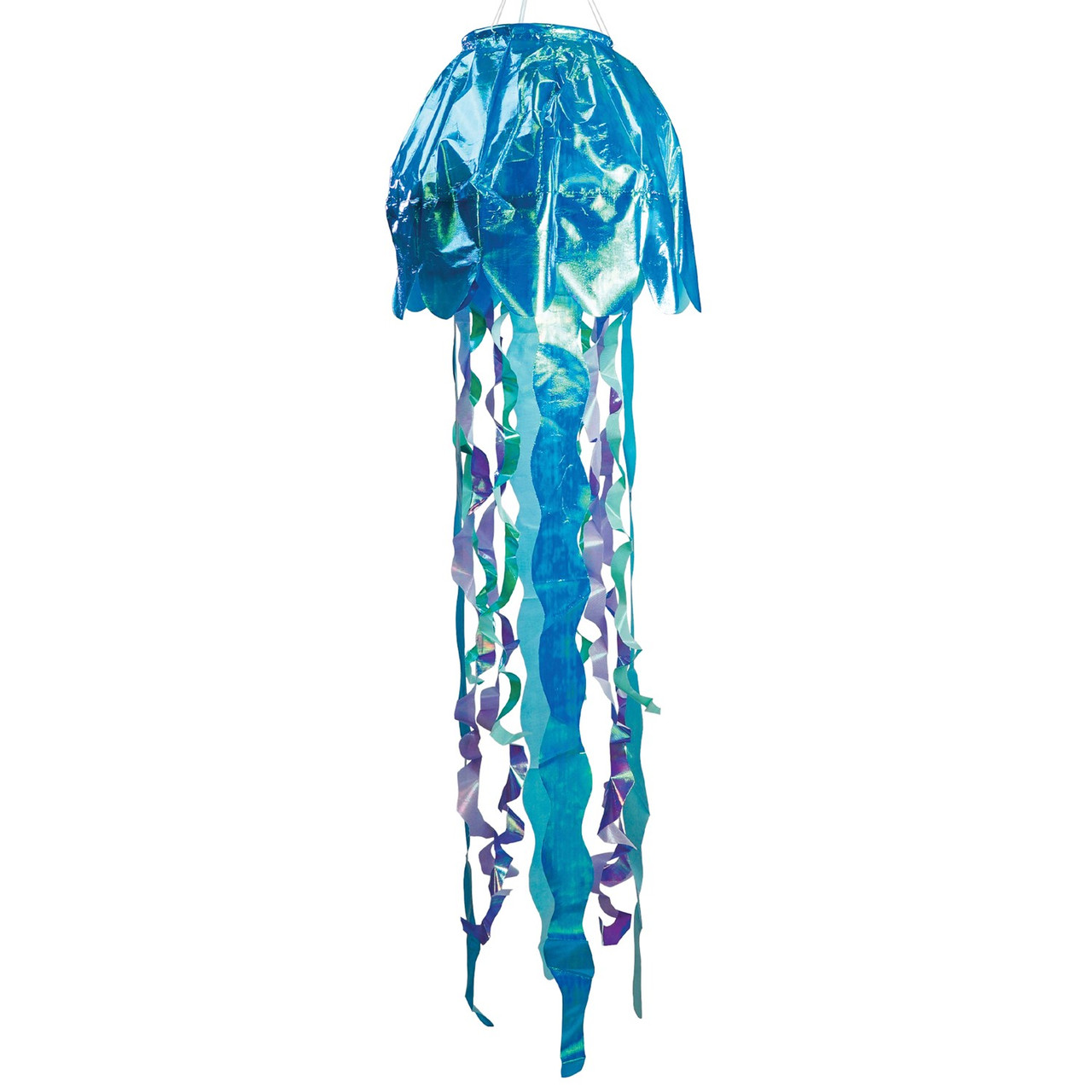 50-inch Blue Iridescent Jellyfish 3D Windsock - Kite Garden