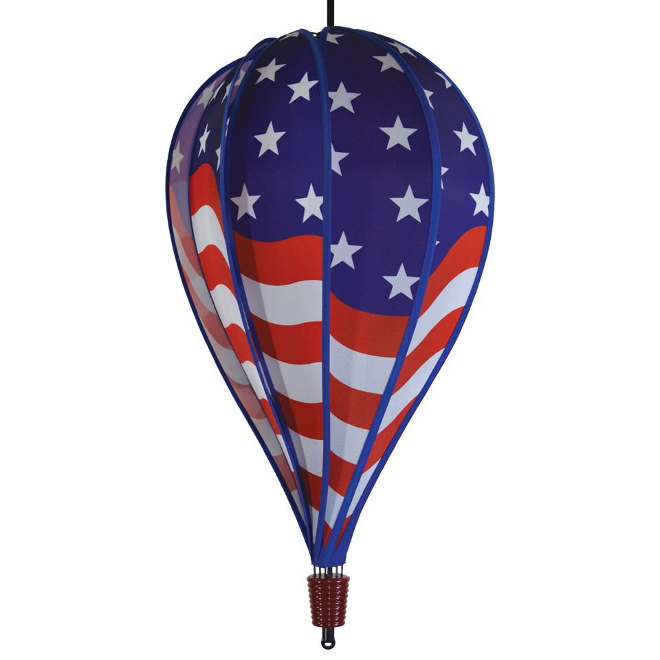 USA Flag 10-Panel Hot Air Balloon Spinner - Kite Garden