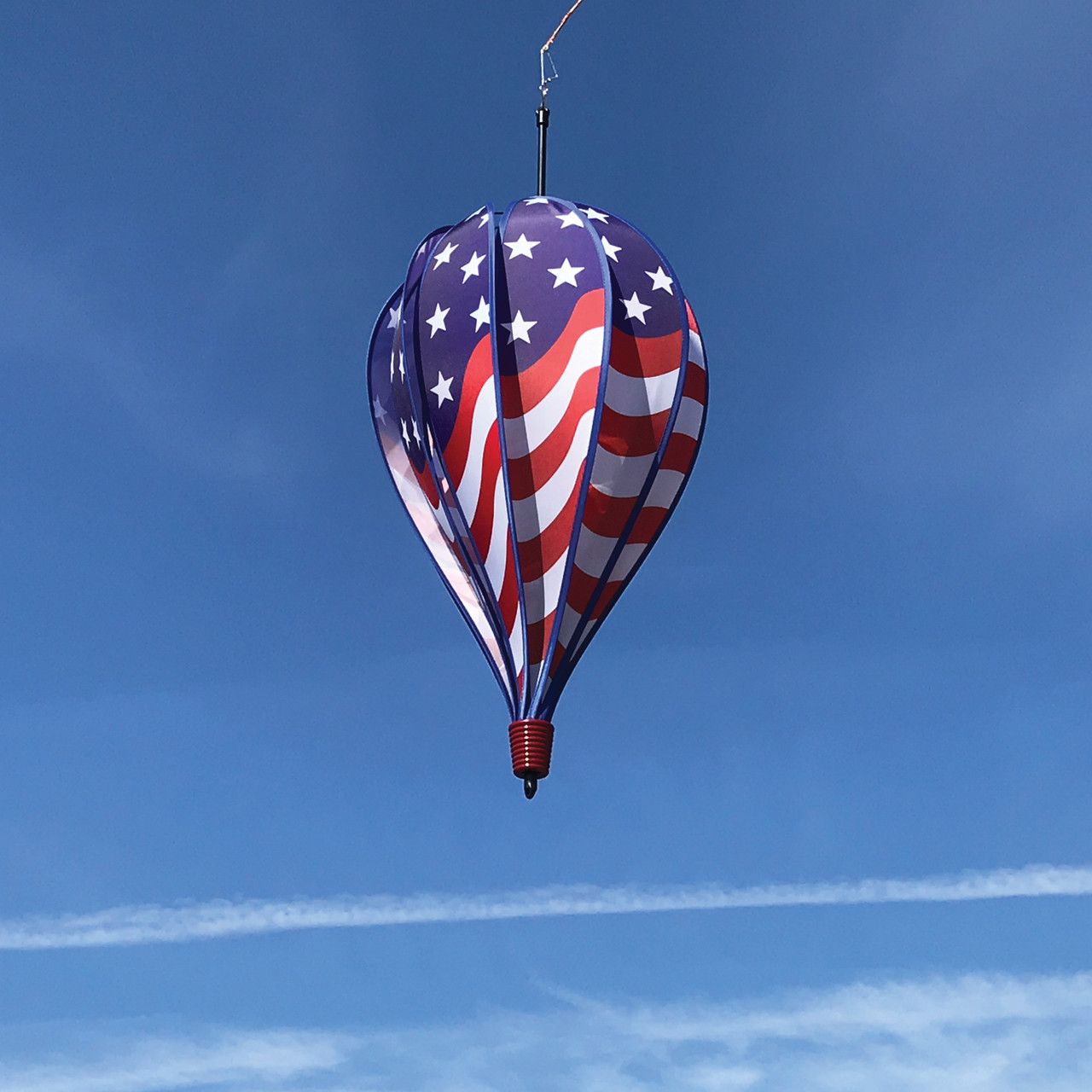 USA Flag 10-Panel Hot Air Balloon Spinner - Kite Garden