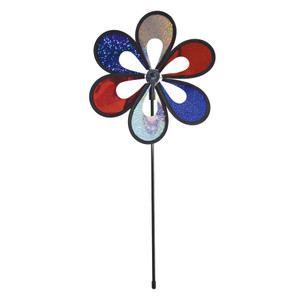 10-inch Red, White and Blue Mylar Windee Wheelz Spinner 10-inch Red, White and Blue Mylar Windee Wheelz Spinner