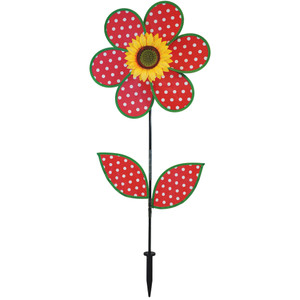 16-inch Polka Dot Sunflower Spinner with Leaves 16-inch Polka Dot Sunflower Spinner with Leaves