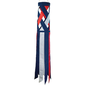 Red, White & Blue Diagonal Weave 40-inch Windsock