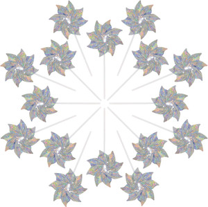 Mylar Pinwheels, Silver Sparkle/16 PC (2-Pack)