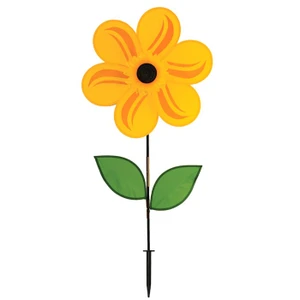 19-inch Yellow Sunflower Spinner with Leaves