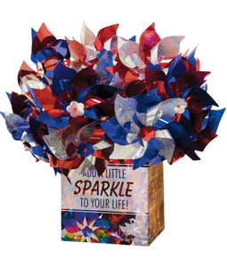 Mylar Patriotic 8-inch Pinwheels, 48 Pack