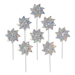 Silver Sparkle Pinwheels - 8 PC