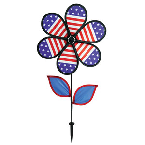 12-inch Patriotic Flower Spinner with Leaves 12-inch Patriotic Flower Spinner with Leaves
