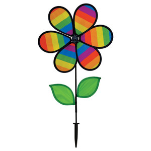 12-inch Rainbow Stripe Flower Spinner with Leaves 12-inch Rainbow Stripe Flower Spinner with Leaves