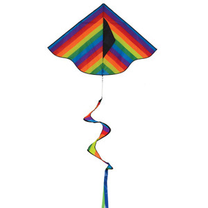 Delta - 46" Rainbow Stripe Kite with Spinning Tail Delta - 46" Rainbow Stripe Kite with Spinning Tail