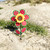 12-inch Polka Dot Sunflower Spinner with Leaves